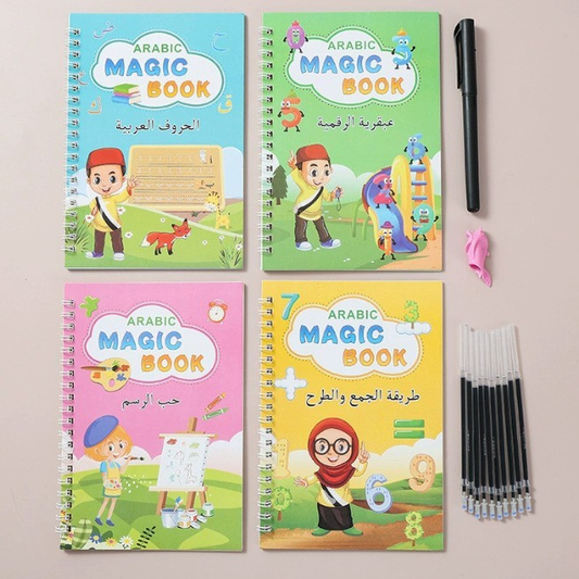 مجموعة مونتيسوري™ من 4 دفاتر خط قابلة لإعادة الاستخدام + هدايا